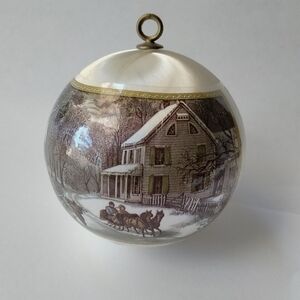 Holiday Christmas Tree Ornament with Winter Scene